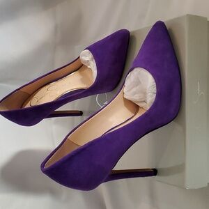 Jessica Simpson Purple Suede Heels EUC! Size 5